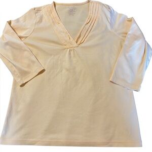 Light yellow V-Neck Women's Top